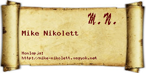 Mike Nikolett névjegykártya
