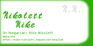 nikolett mike business card